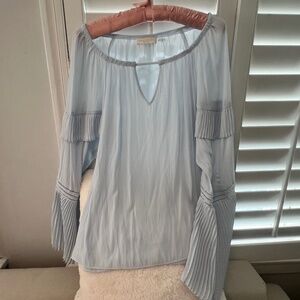 Ramy Brook Pleated Long Sleeve Blouse